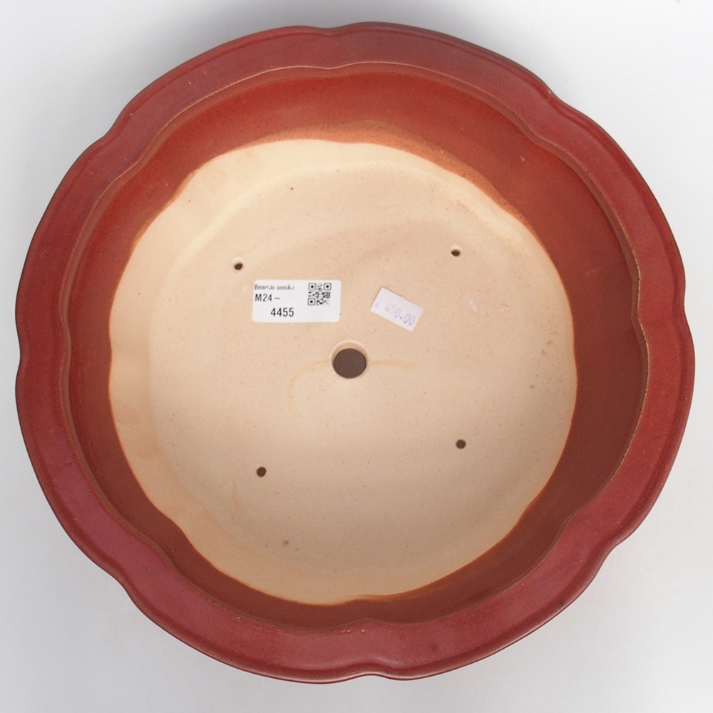 Bonsaischaal van keramiek 26 x 26 x 8 cm, roze