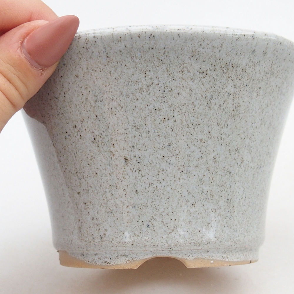 Bonsaischaal van keramiek 11 x 11 x 7 cm, grijs