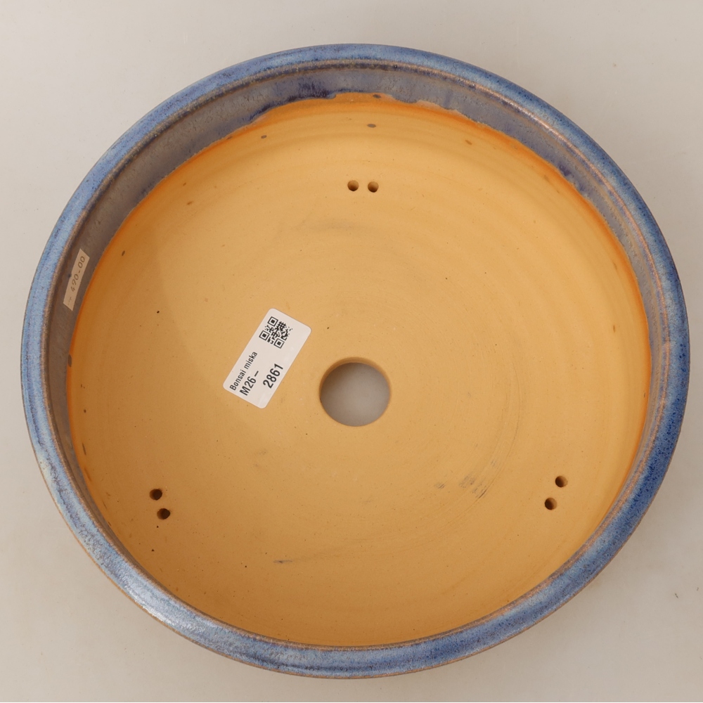 Keramische bonsai-schaal 23,5 x 23,5 x 8 cm, kleur: blauw