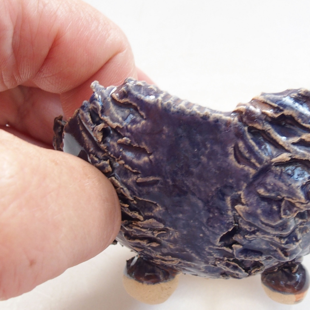 Schelp van keramiek 7 x 7 x 5 cm , kleur blauw