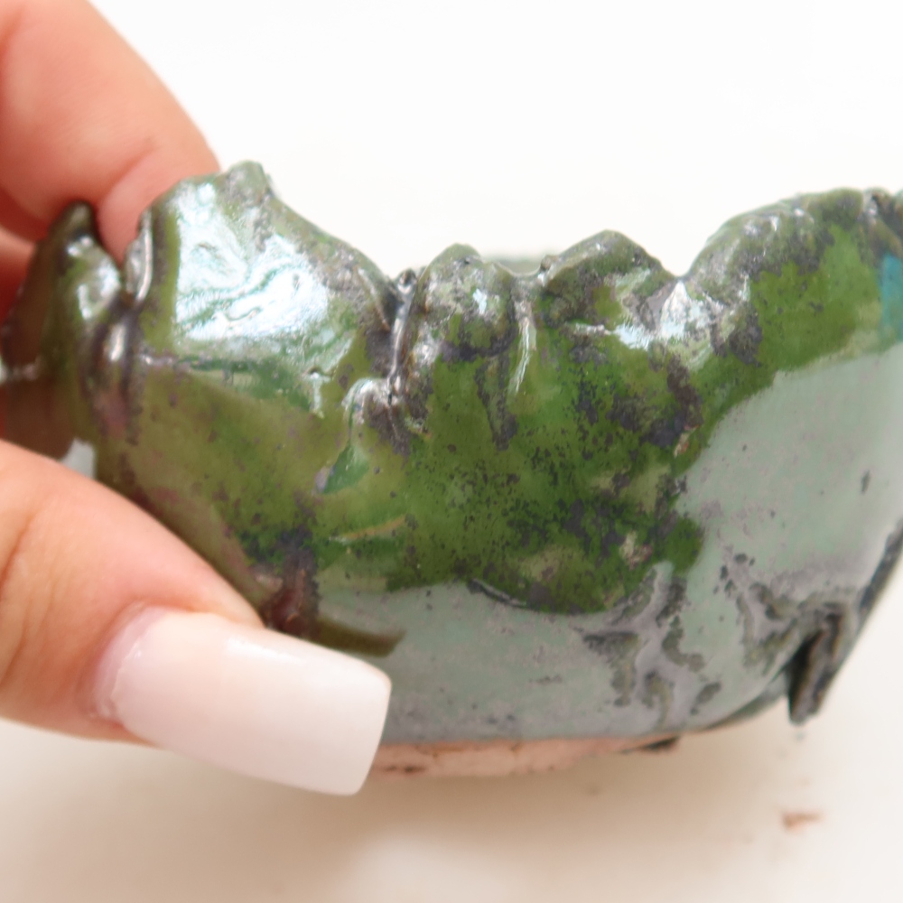 Keramisch Schelp 9 x 8,5 x 5,5 cm , kleur groen