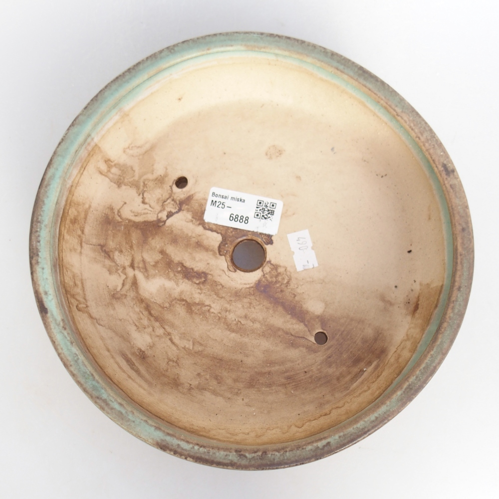 Bonsaischaal van keramiek 21 x 21 x 6 cm, groen