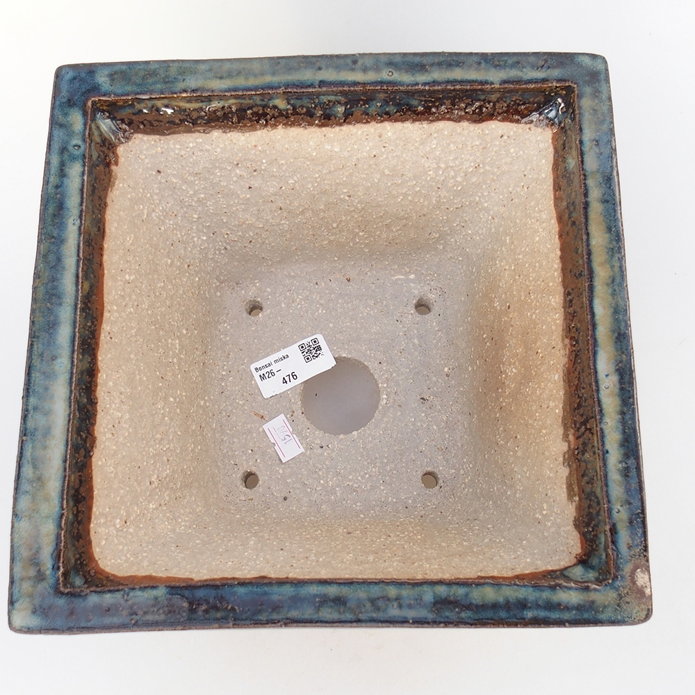 Bonsaischaal van keramiek 24 x 24 x 14 cm, bruin