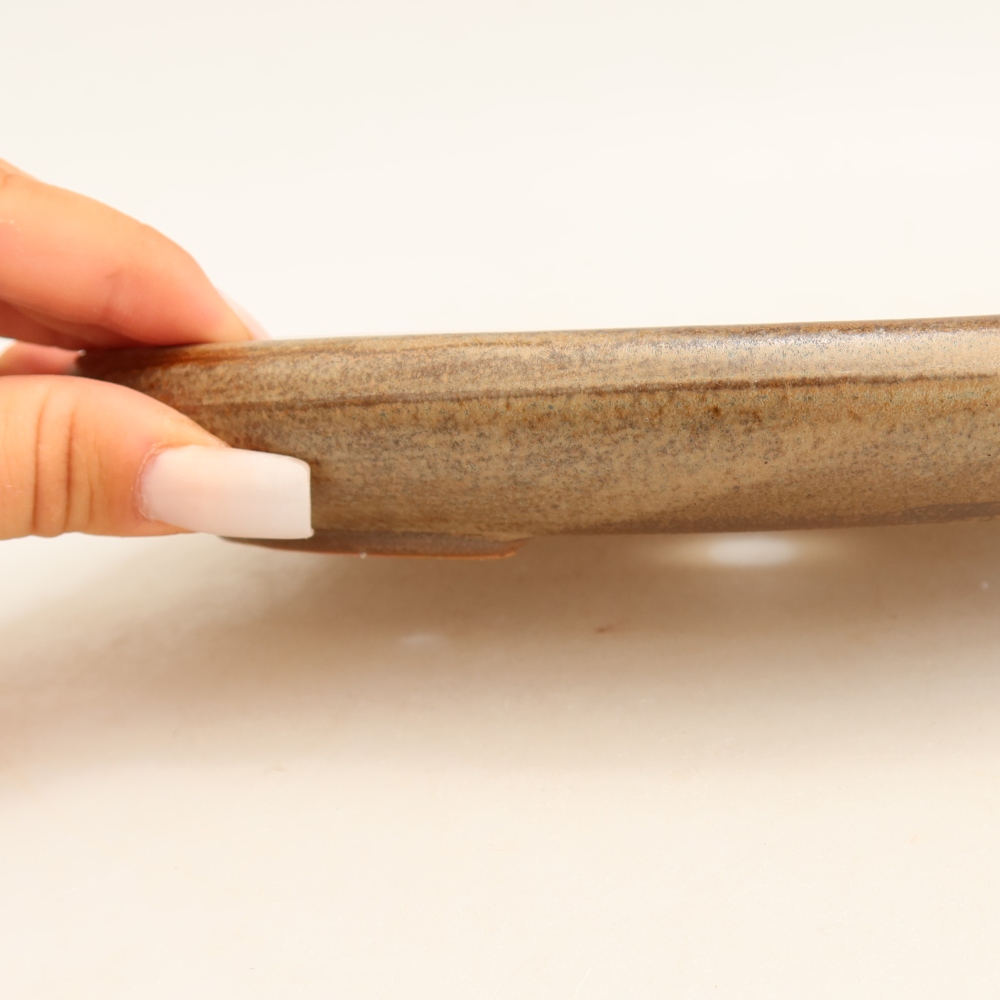 Bonsaischaal van keramiek 22,5 x 16,5 x 3 cm, bruin