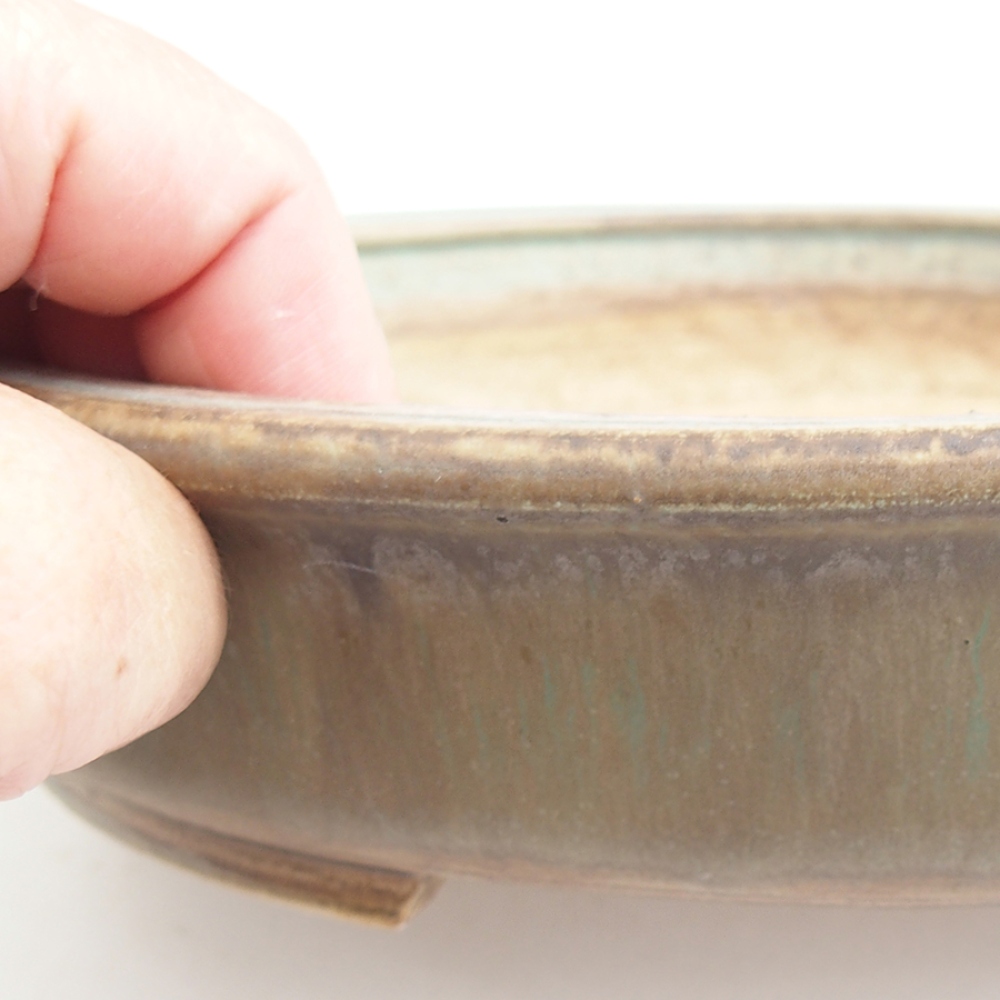 Bonsaischaal van keramiek 23 x 19,5 x 4,5 cm, groen