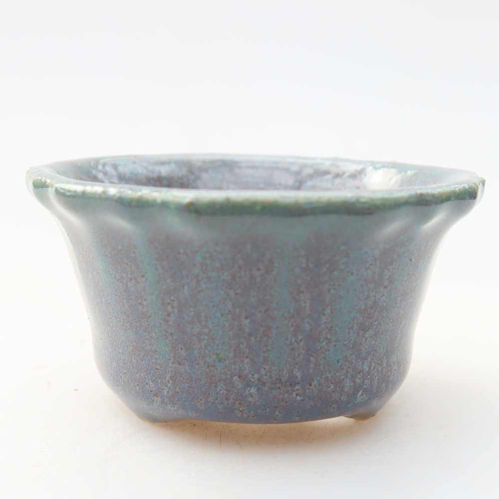 Keramische bonsaischaal 5,5 x 5,5 x 3 cm, kleur grijs