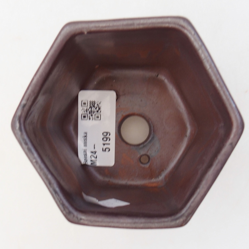 Bonsaischaal van keramiek 9 x 8 x 8 cm, metaalkleur