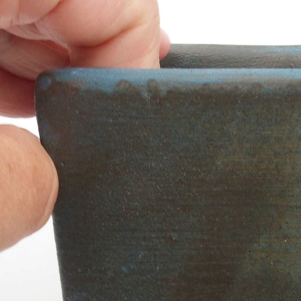 Bonsaischaal van keramiek 8,5 x 8,5 x 8,5 cm, kleur blauw