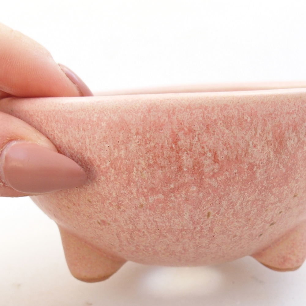 Bonsaischaal van keramiek 26 x 26 x 8 cm, kleur rood