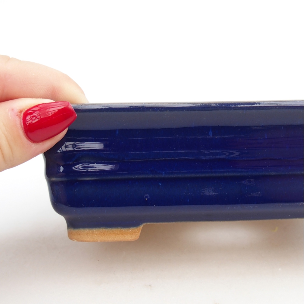 Bonsaischaal van keramiek 26 x 26 x 8 cm, kleur rood