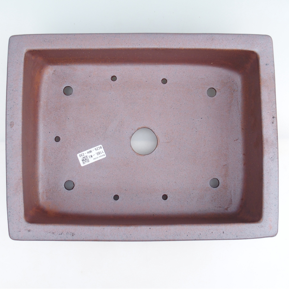 Bonsaischaal van keramiek 35,5 x 27 x 11 cm, metaalkleur