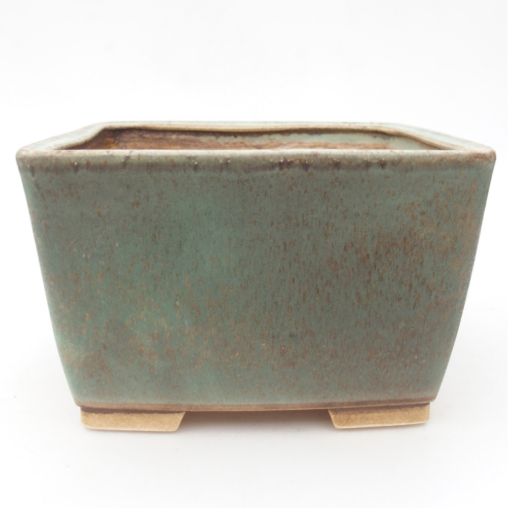 Bonsaischaal van keramiek 16 x 16 x 10 cm, groen