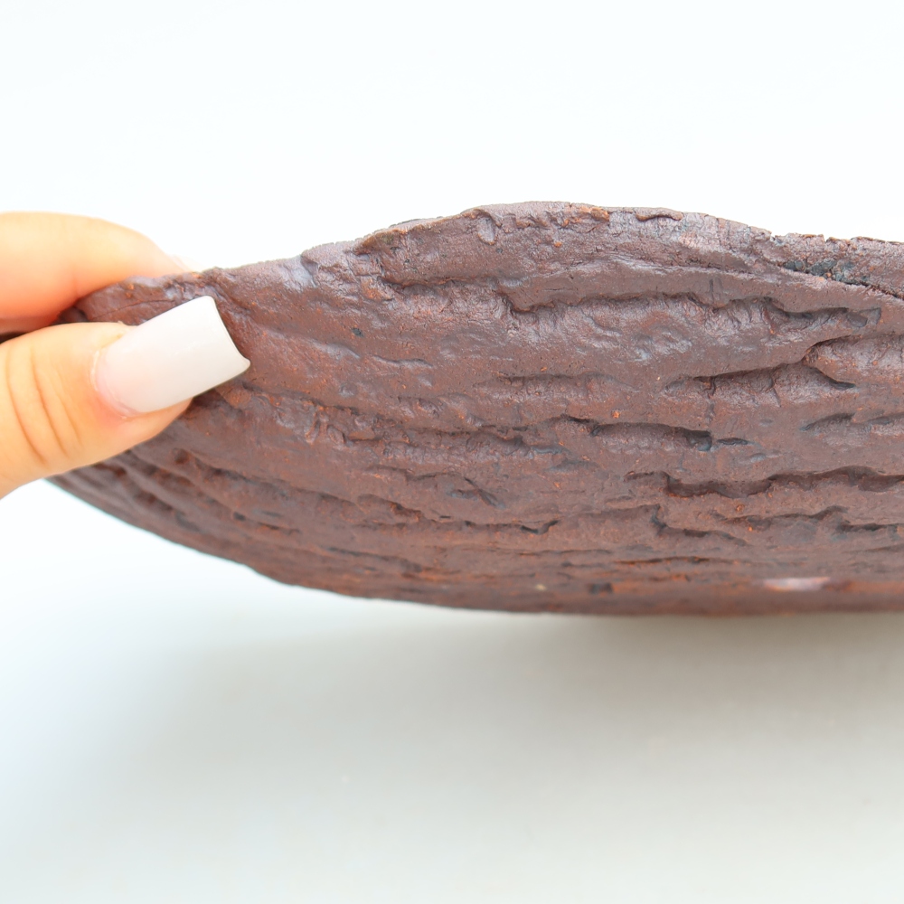 Keramische schaal  30 x 19,5 x 7 cm, kleur bruin
