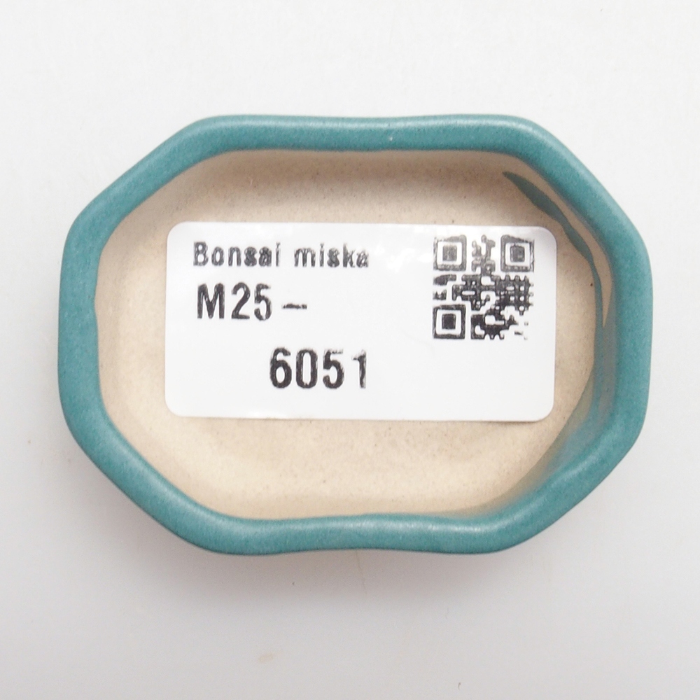 Bonsaischaal van keramiek 6,5 x 5,5 x 4 cm, kleur blauw
