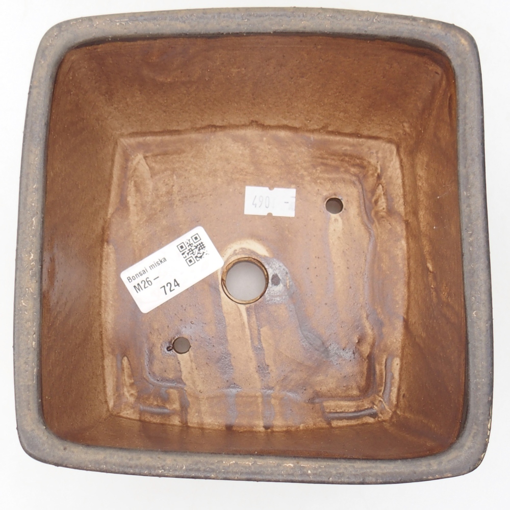 Bonsaischaal van keramiek 16 x 16 x 10 cm, groen