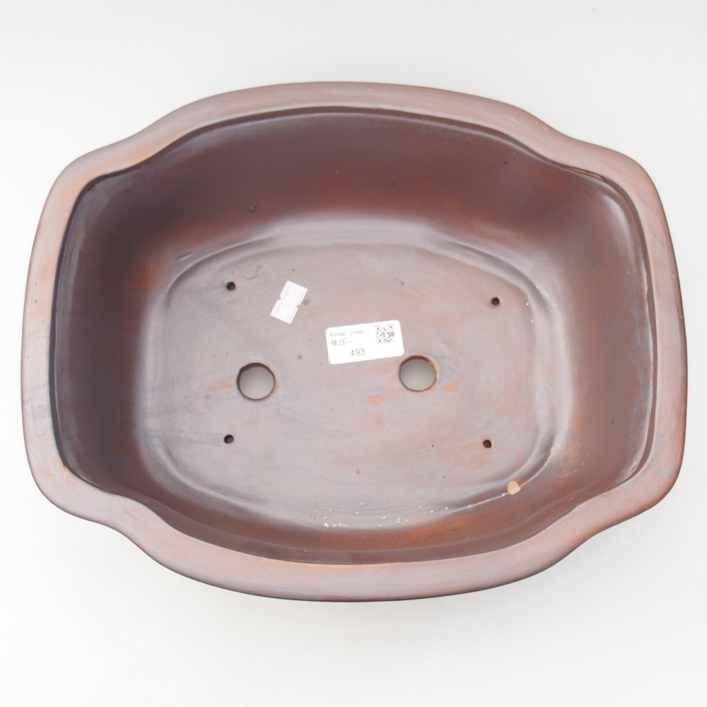 Bonsaischaal van keramiek 30 x 25 x 10 cm, metaalkleur