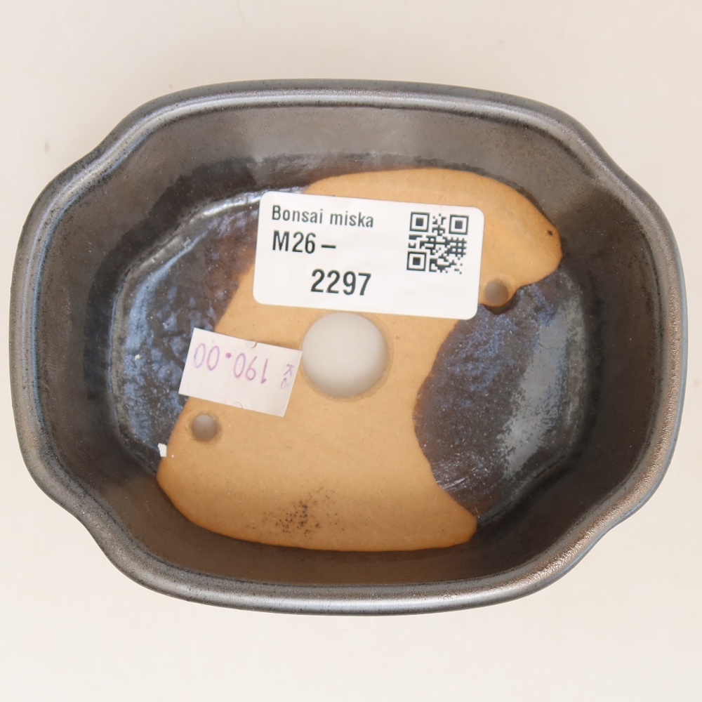 Keramische bonsaipot 10,5 x 8 x 4 cm, metaalachtige kleur