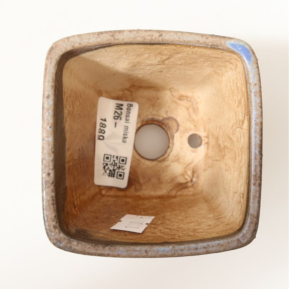 Keramische bonsaipot 7,5 x 7,5 x 7,5 cm, kleur: blauw