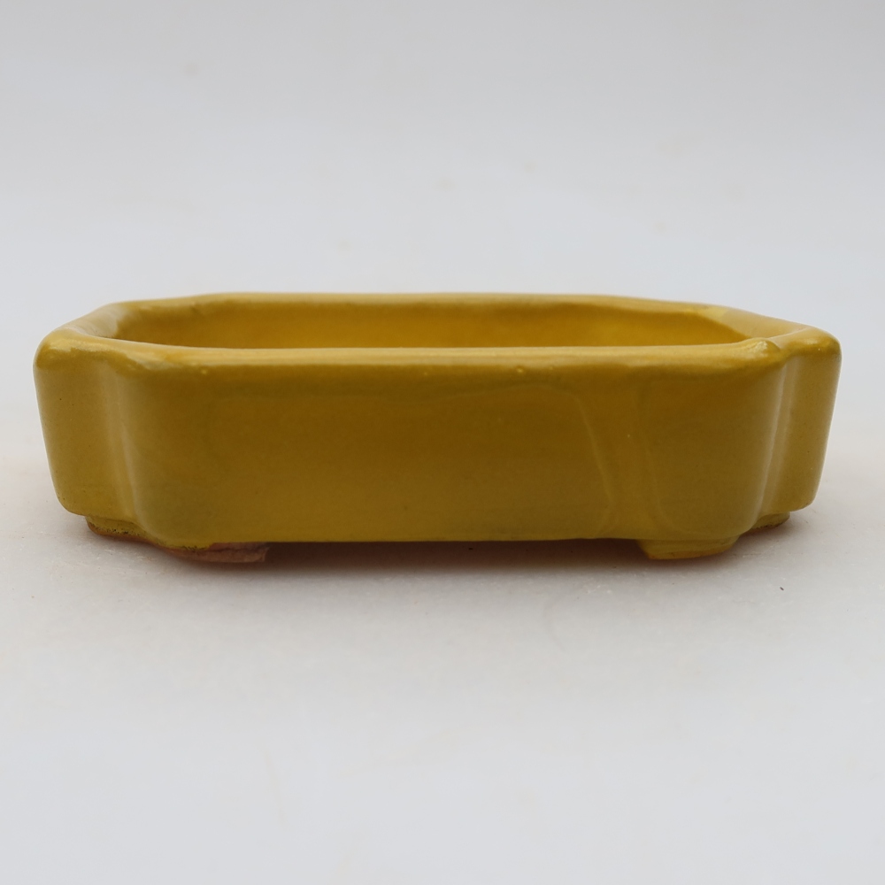 Keramische bonsaipot 10 x 8 x 2,5 cm, kleur: geel