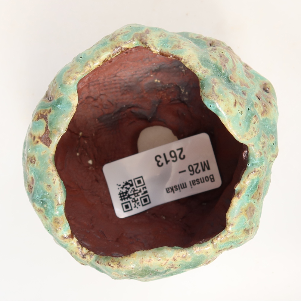 Keramische schaal  7 x 7 x 6 cm, kleur groen