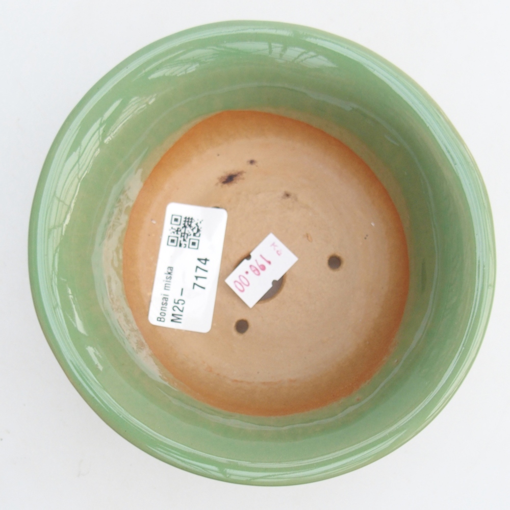 Bonsaischaal van keramiek 26 x 26 x 8 cm, kleur rood