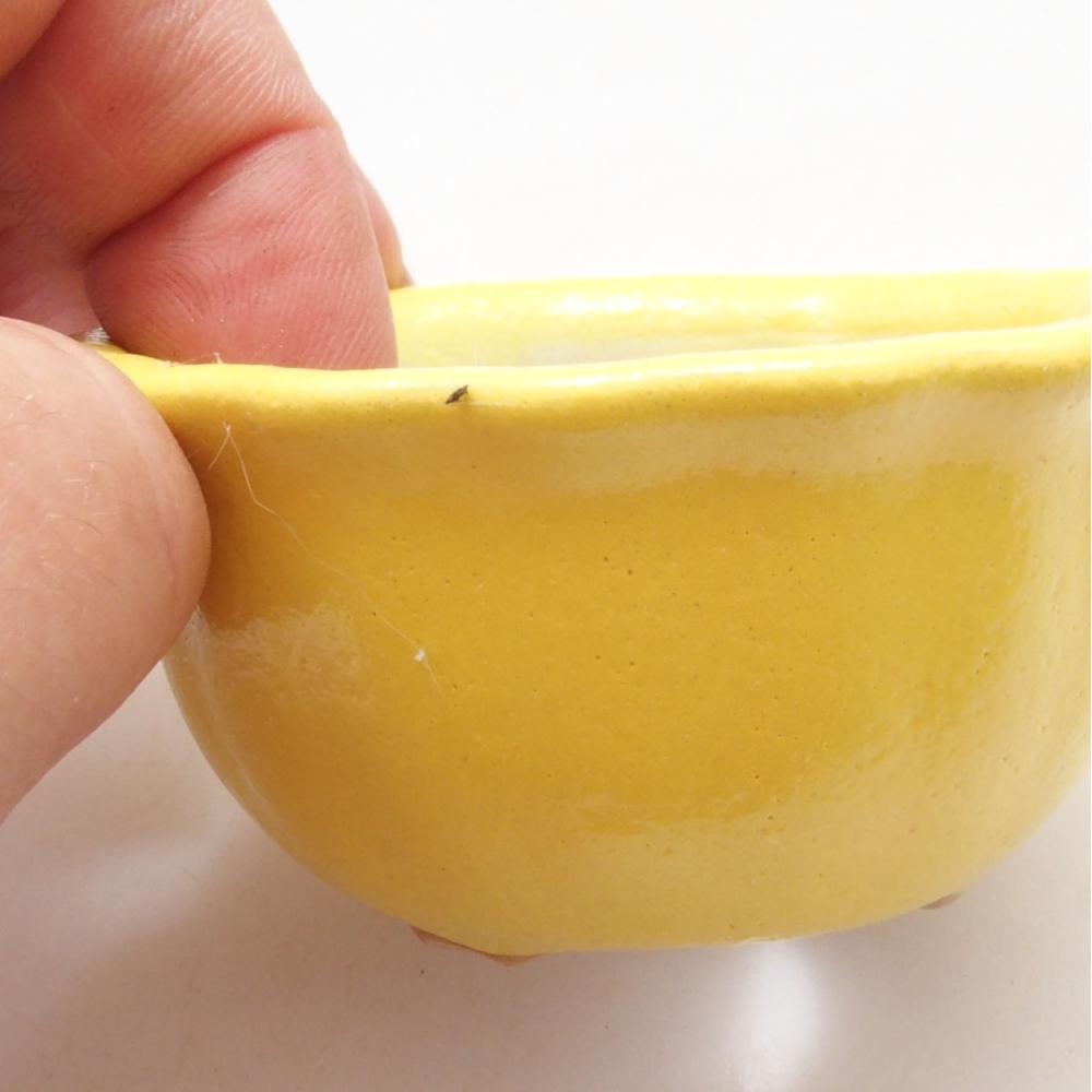 Bonsaischaal van keramiek 7 x 3 x 3,5 cm, geel