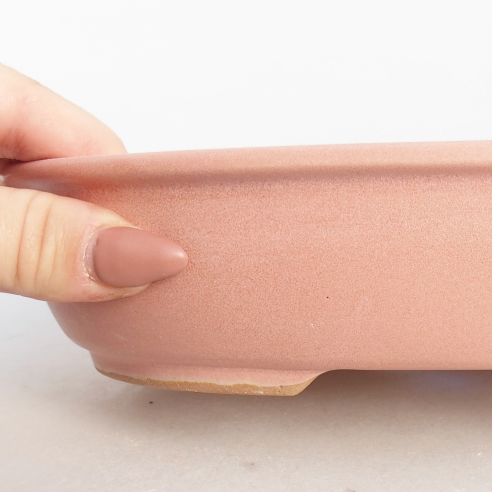 Bonsaischaal van keramiek 26 x 26 x 8 cm, kleur rood