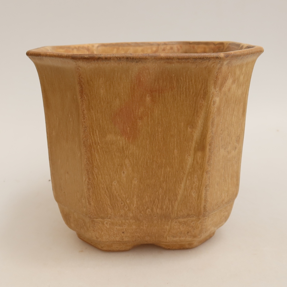 Keramische bonsaipot 17,5 x 17,5 x 15,5 cm, kleur beige