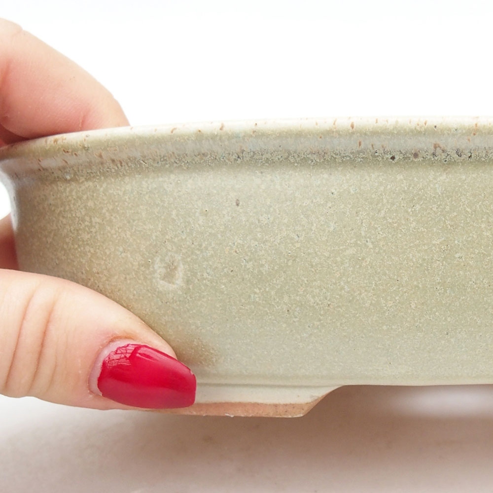 Bonsaischaal van keramiek 19 x 14 x 5 cm, groen