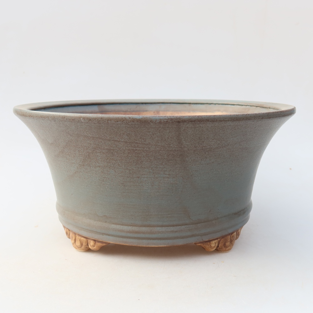 Keramische bonsaischaal 24,5 x 24,5 x 11,5 cm, kleur: blauw