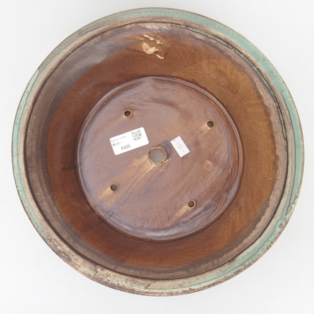 Bonsaischaal van keramiek 24,5 x 28,5 x 8,5 cm, groen