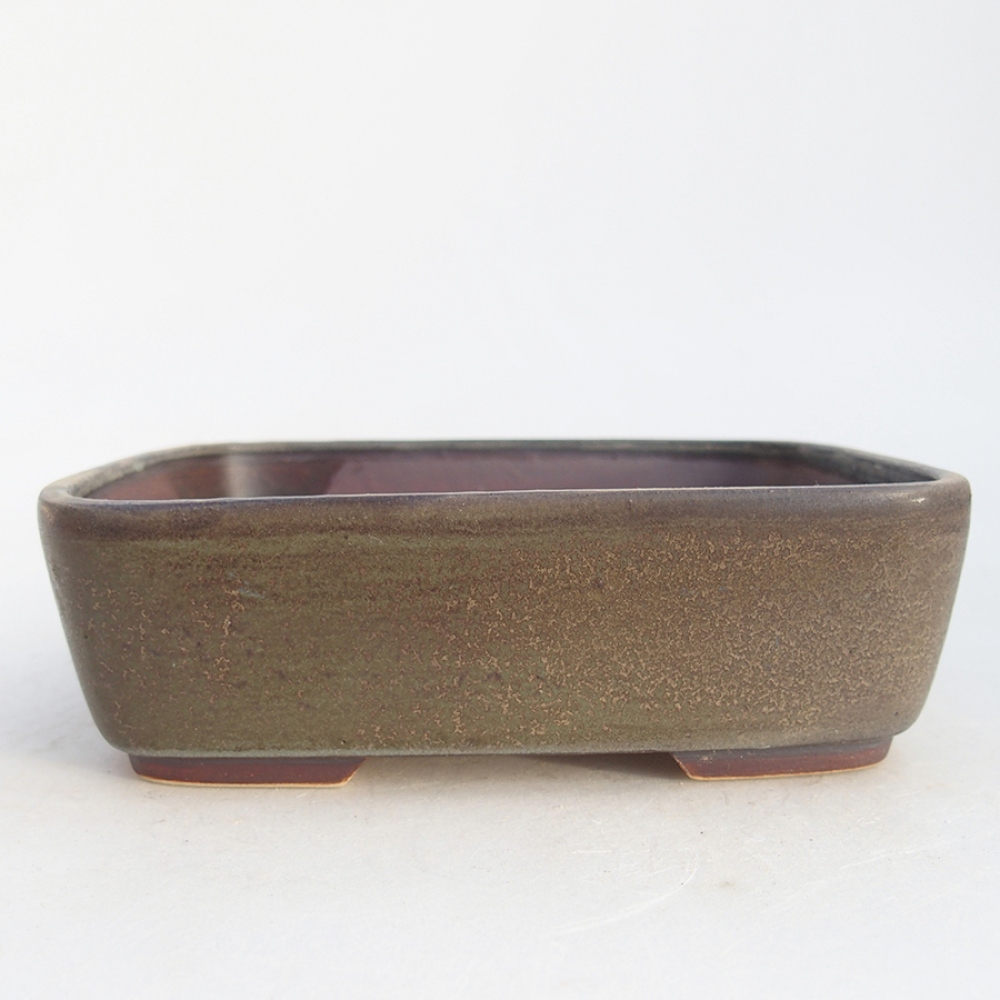 Bonsaischaal van keramiek 14,5 x 12 x 4,5 cm, groen