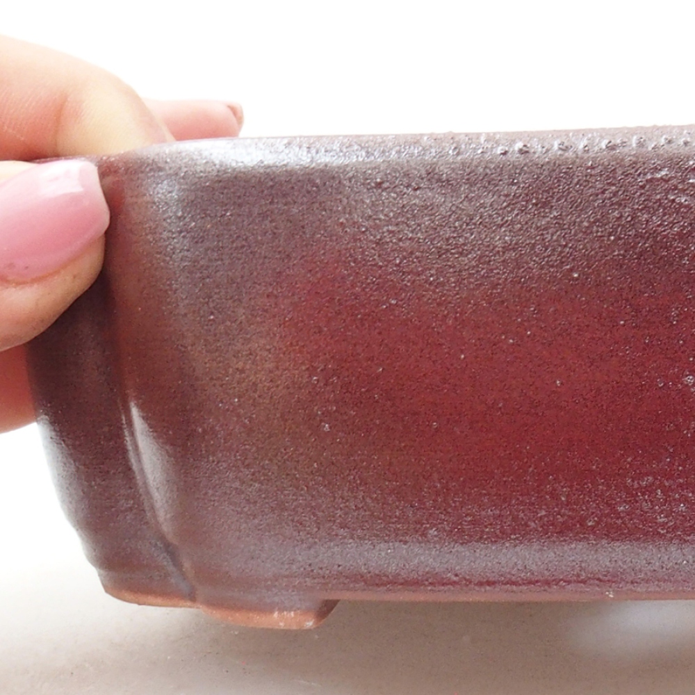 Bonsaischaal van keramiek 18 x 13 x 5 cm, bruin