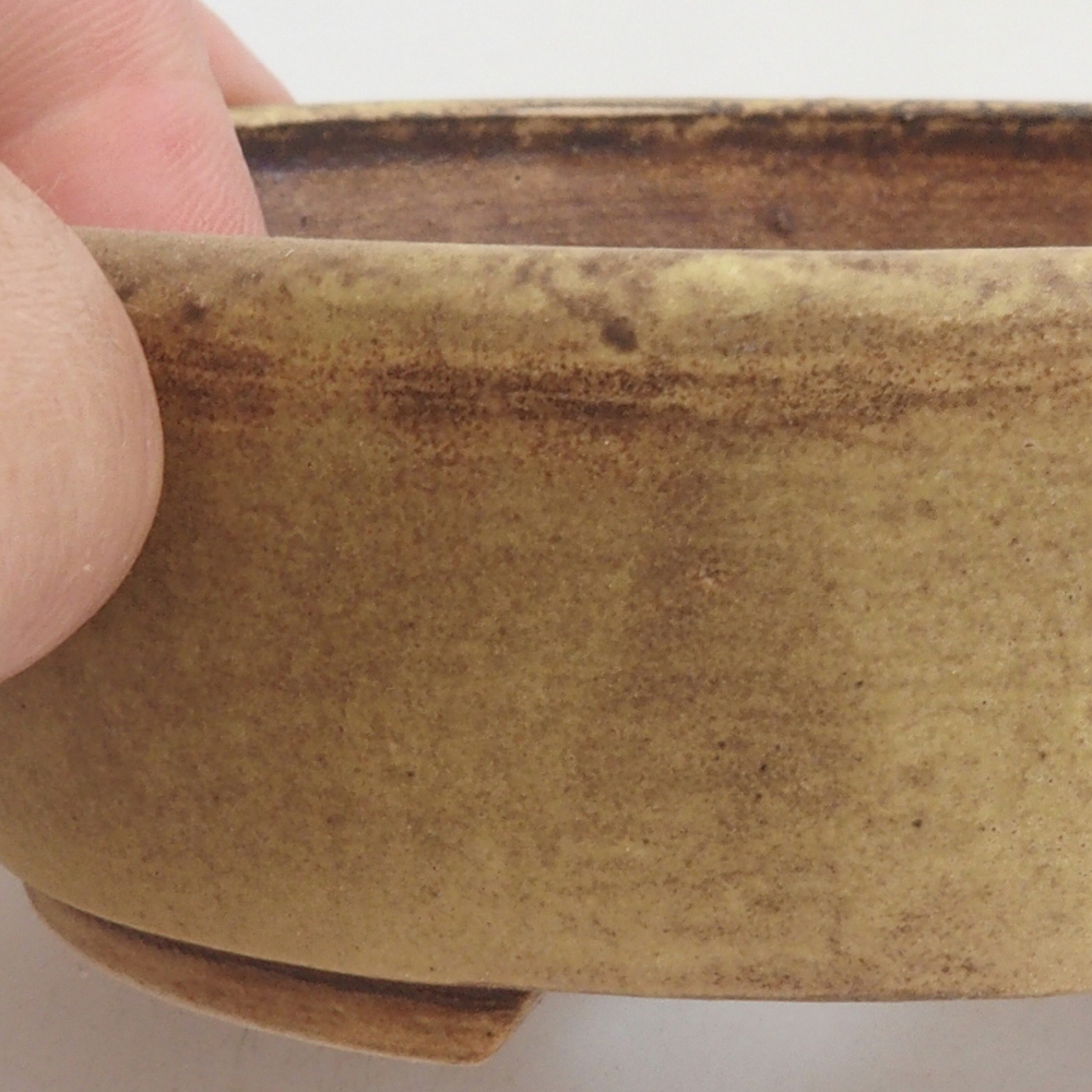 Bonsaischaal van keramiek 10 x 8,5 x 4 cm, bruin