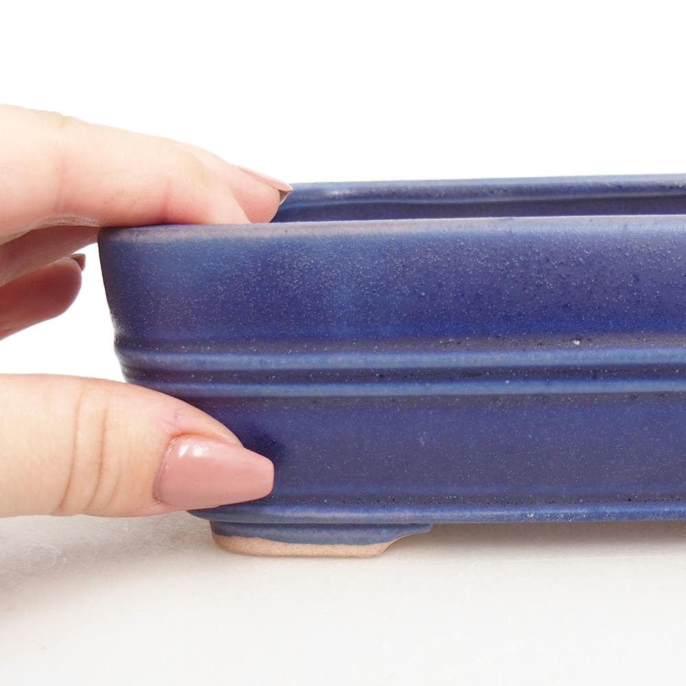 Bonsaischaal van keramiek 16,5 x 12 x 5,5 cm, kleur blauw