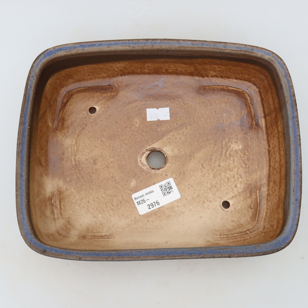 Keramische bonsaipot 23 x 19 x 6 cm, kleur: blauw