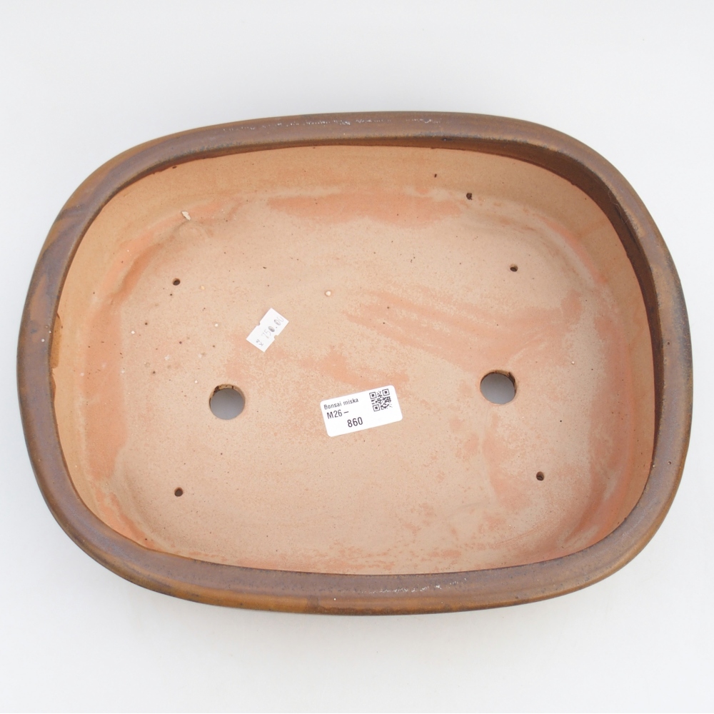 Bonsaischaal van keramiek 31,5 x 25 x 8 cm, bruin