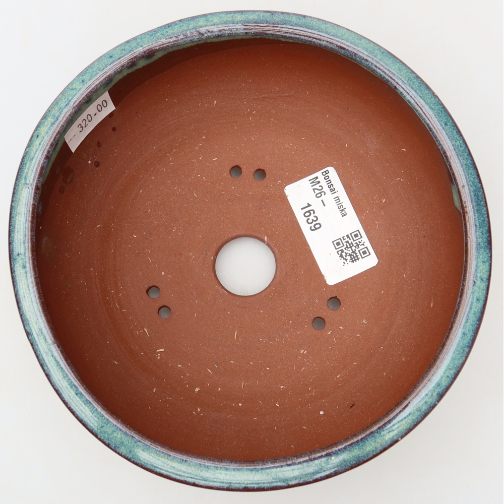 Bonsaischaal van keramiek 15 x 15 x 5,5 cm, kleur blauw