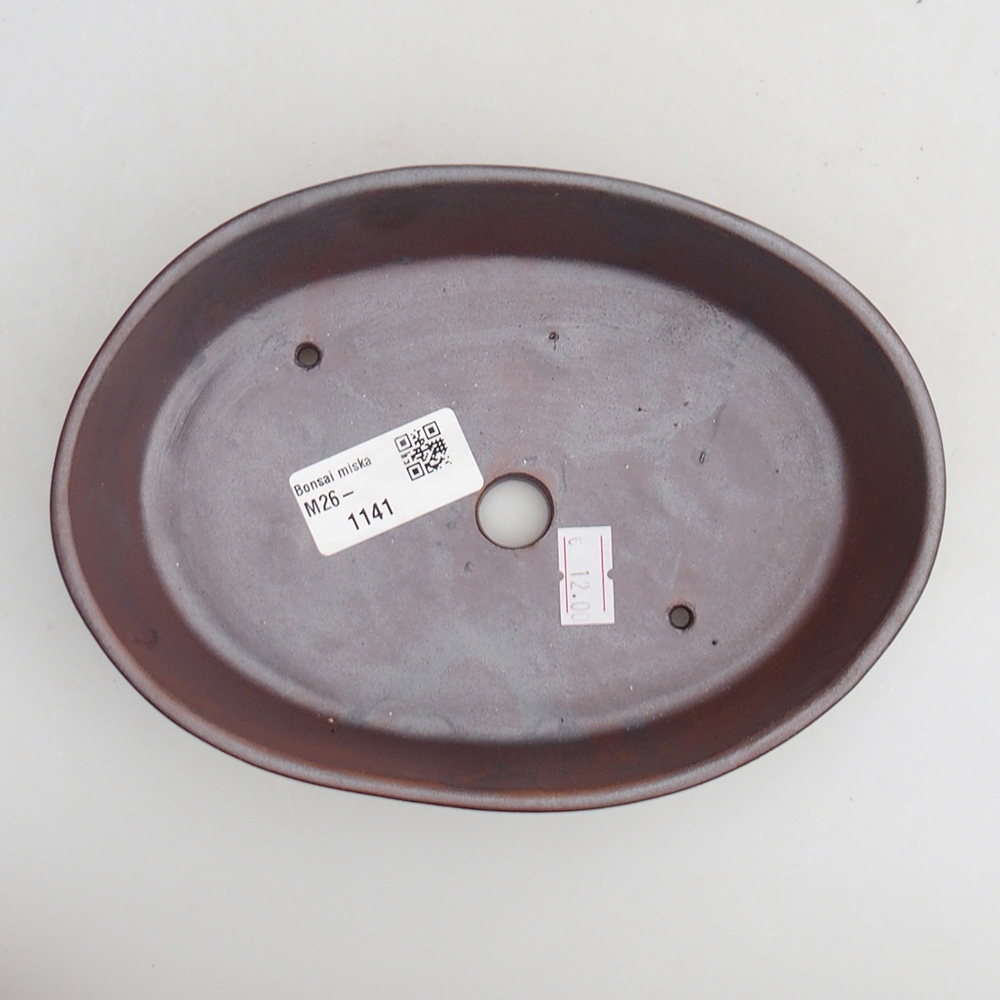 Bonsaischaal van keramiek 18,5 x 13 x 4 cm, metaalkleur