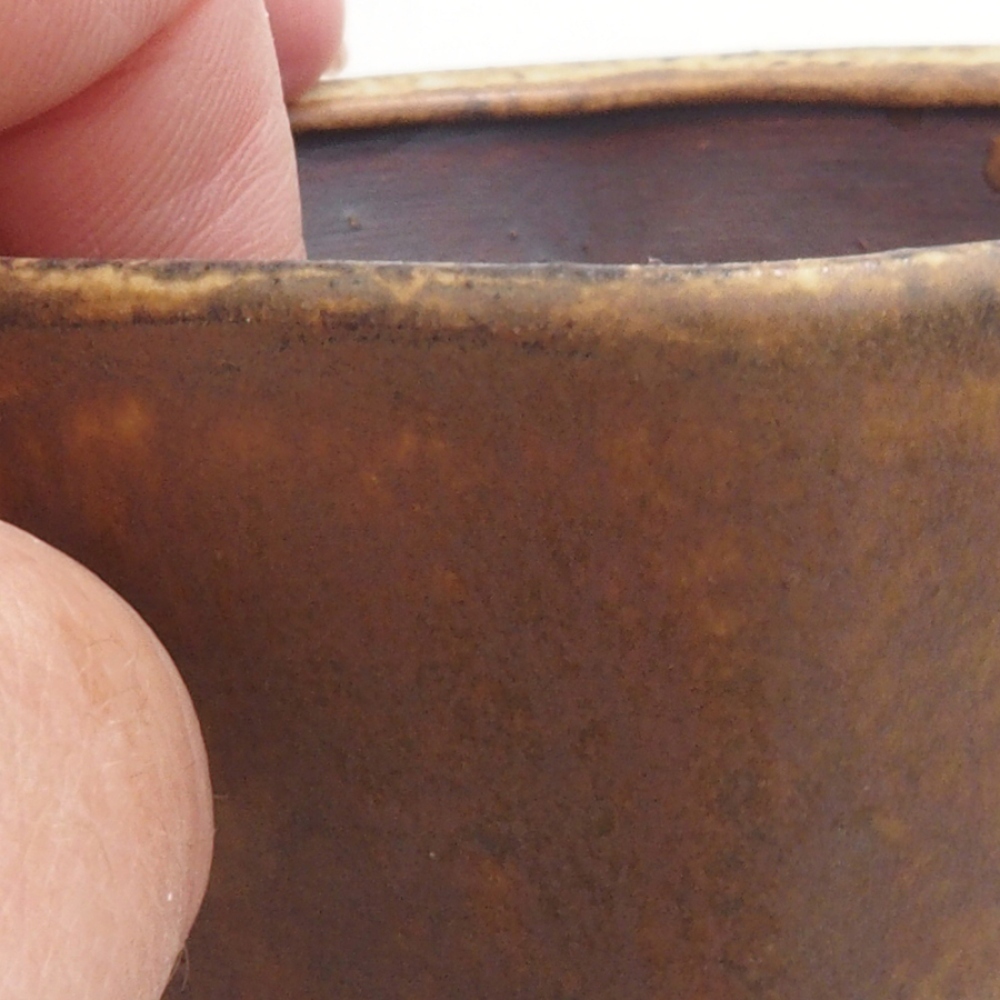 Bonsaischaal van keramiek 10 x 8,5 x 4 cm, bruin