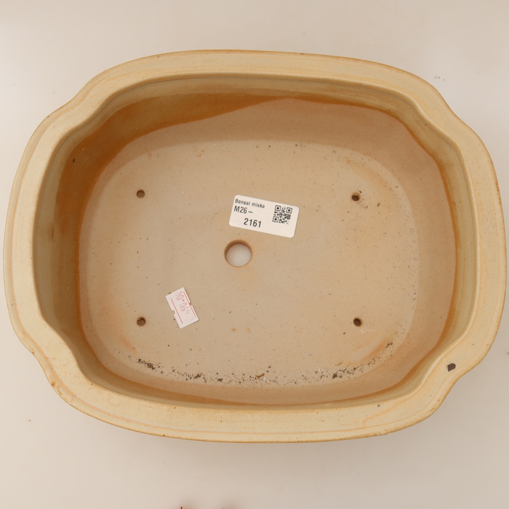 Keramische bonsaipot 24,5 x 21 x 7,5 cm, kleur: beige