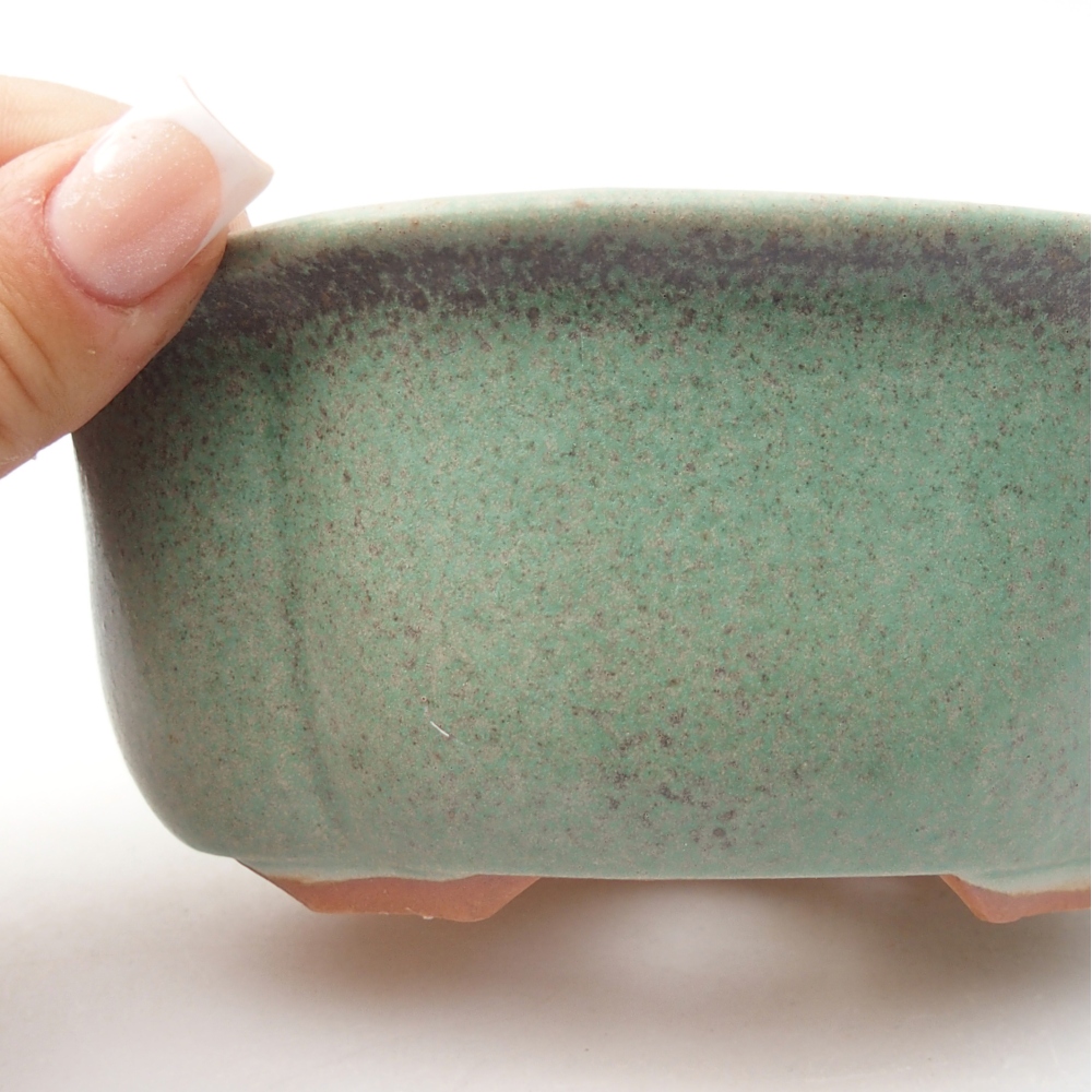 Bonsaischaal van keramiek 13,5 x 11 x 5,5 cm, groen