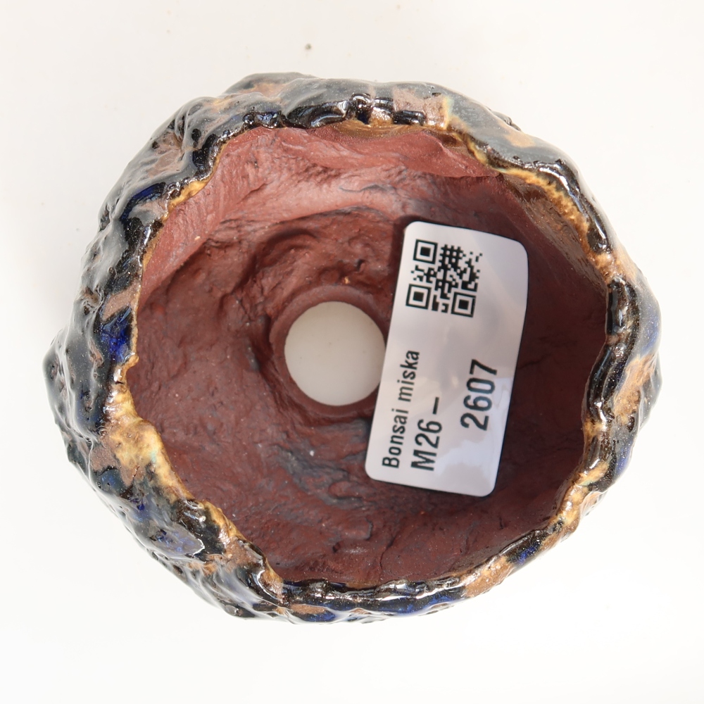 Keramische schaal  7 x 7 x 5,5 cm, kleur blauwbruin