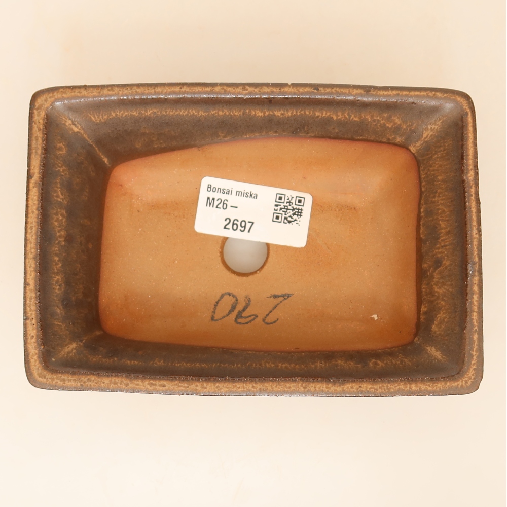 Keramische schaal  14,5 x 10 x 5 cm, kleur bruin