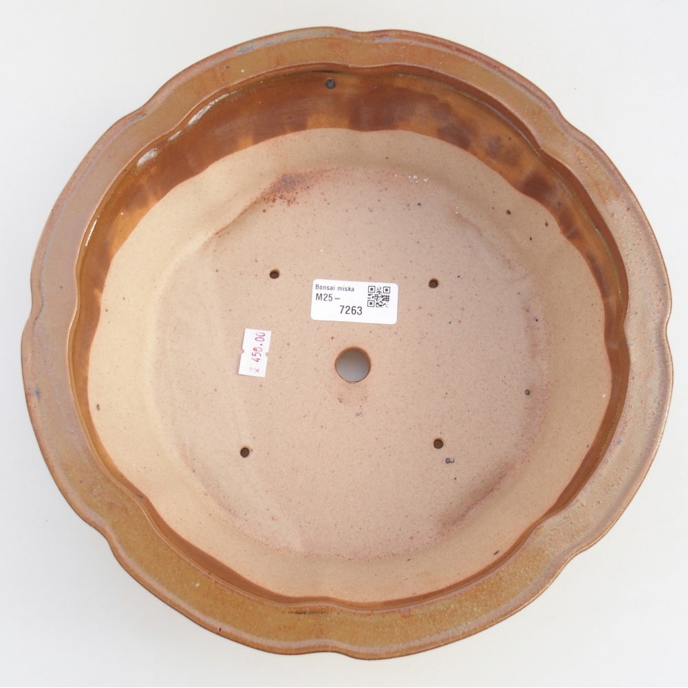 Bonsaischaal van keramiek 26 x 26 x 8 cm, kleur rood