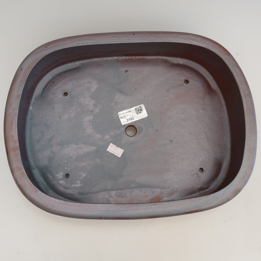 Keramische bonsaipot 31,5 x 24 x 8 cm, metaalachtige kleur