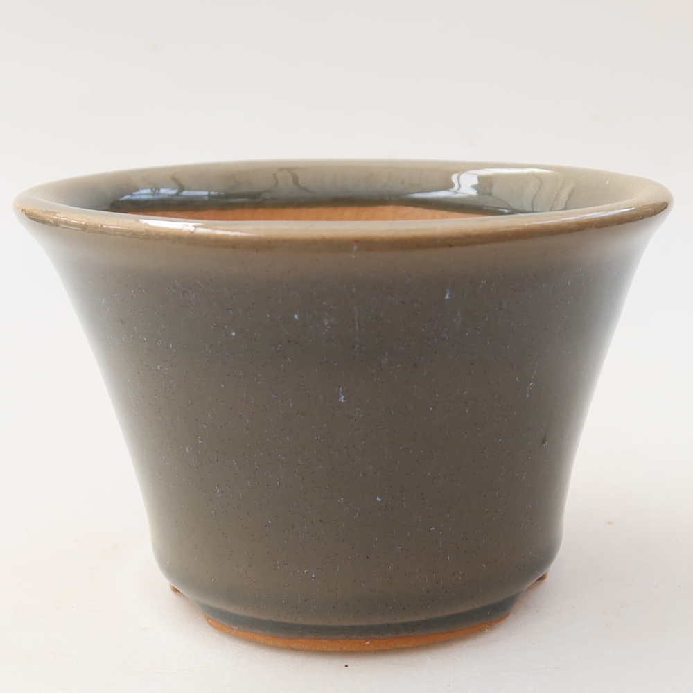 Keramische bonsaipot 11 x 11 x 7 cm, kleur grijs