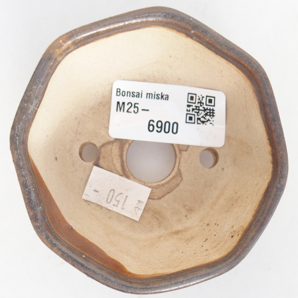 Bonsaischaal van keramiek 8 x 7,5 x 4 cm, bruin