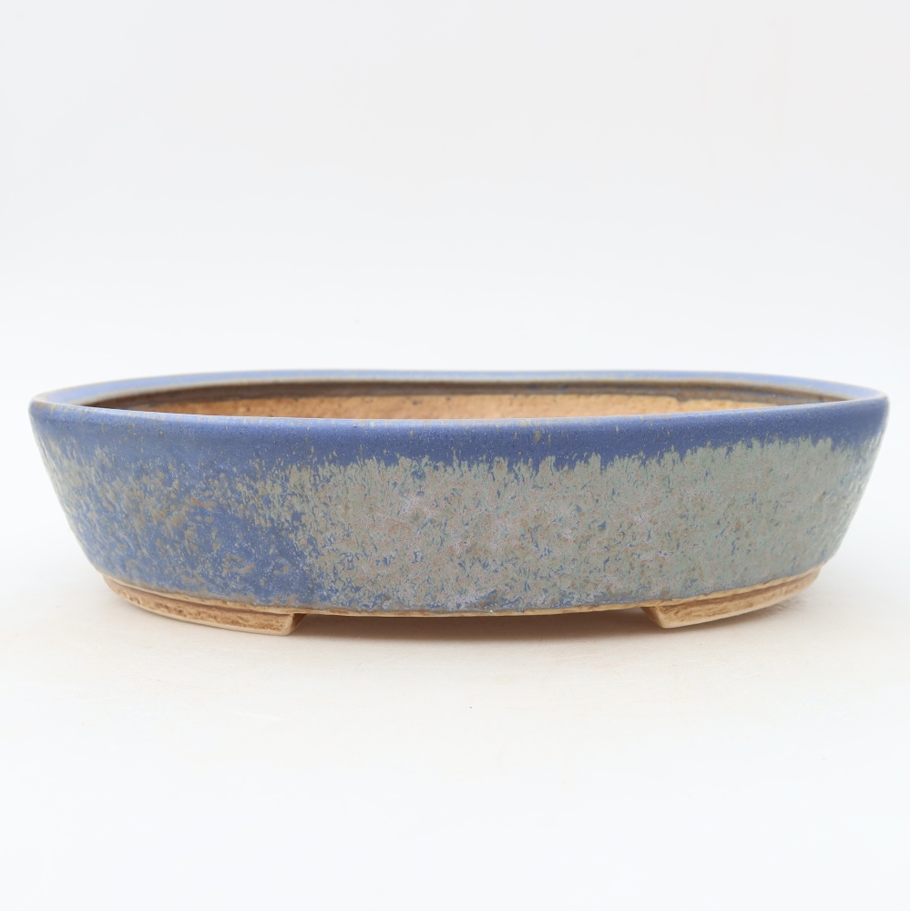 Keramische bonsaipot 27 x 24 x 5,5 cm, kleur: blauw