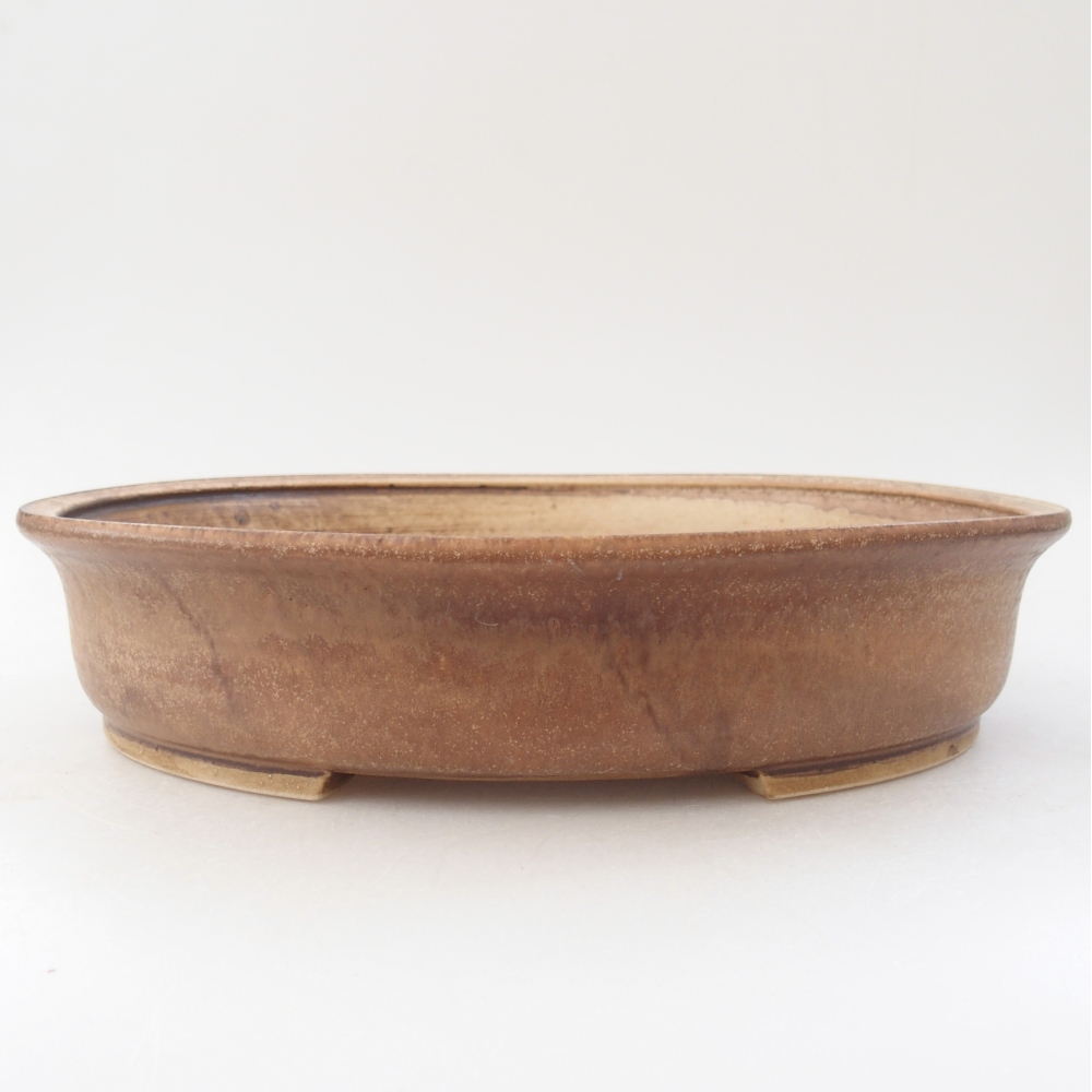 Bonsaischaal van keramiek 26,5 x 23,5 x 5,5 cm, kleur beige
